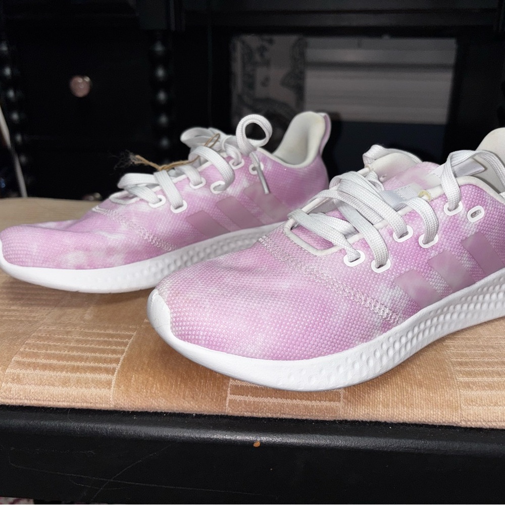Adidas Pink and White Sneakers